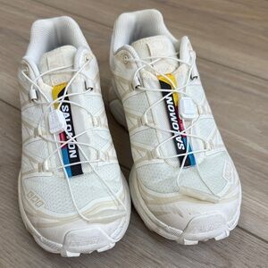 Salomon Cream and White Trail Sneakers